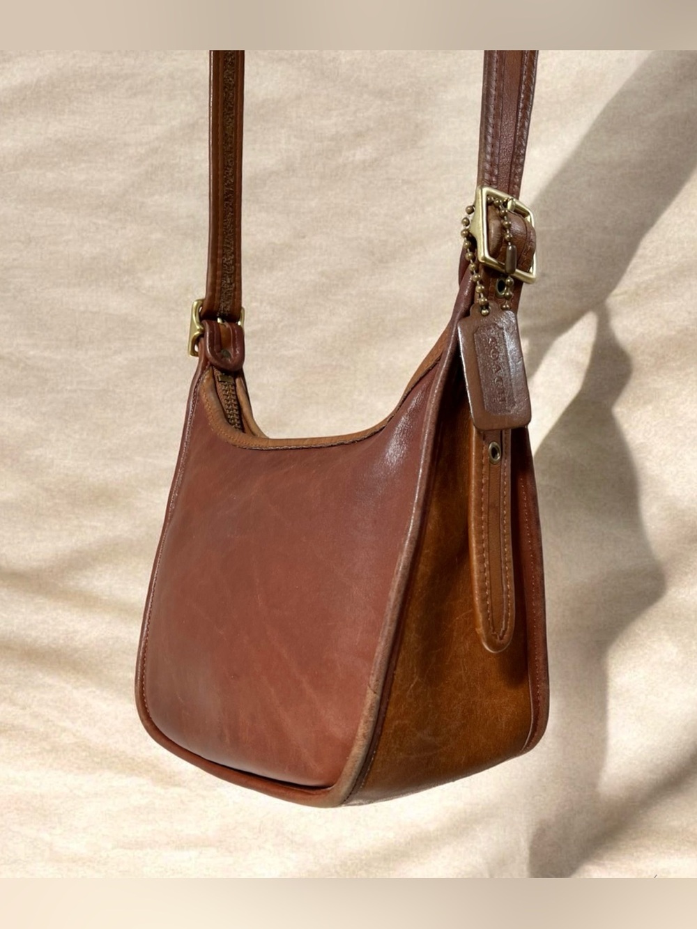 Vintage COACH Janice Legacy Leather Crossbody Shoulder Bag Brown British Tan USA - Picture 6 of 14